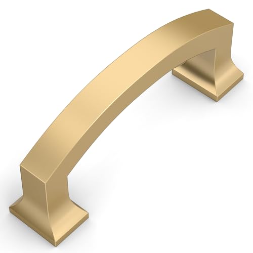 Amerdeco 10 Pack Champagne Bronze Cabinet Pulls 3 Inch Hole Center Cabinet Hardware Kitchen Champagne Gold Cabinet Handles for Bathroom Gold Drawer Pulls Dresser Pulls ZH0009 - color: Champagne Bronze, size: 3" hole center