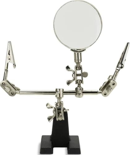 NEIKO 01902 Adjustable Helping Hand with Magnifying Glass, Third Hand Solder Aid, Soldering Wire Station Stand with Dual Alligator Clips and a Heavy Base, Beading & Jewelry Making Tools, Solder Holder - style: Helping Hand
