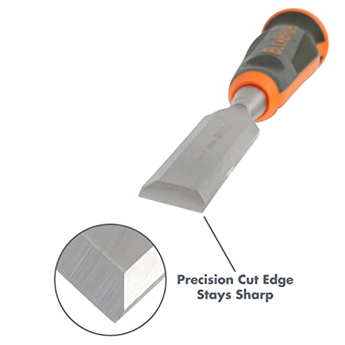Buck Bros. 74716 Comfort Grip Wood Chisel – 1" (25MM), Carpentry Chisel, Beveled Edge - style: 1 Inch