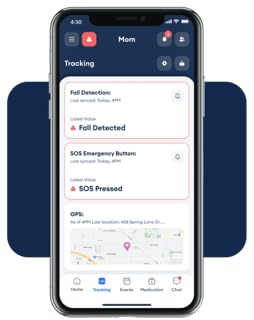 Safety+ 4G Medical Alert System: Fall Detection, GPS Location, 24/7 Monitoring, Mobile Caregiver App, Small, Lightweight-Call to Activate Wireless Call Button, Personal Safety, Wearable Panic Button