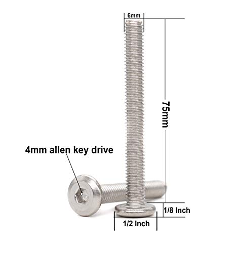 M6 x 65mm Rivet Countersunk Socket Cap Bolts Screws Connecting 304 Stainless Steel - size: 10pcs M6 x 65mm