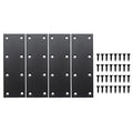 4 Pack Flat Straight Brace Brackets, ULIFESTAR Black Stainless Steel Mending Bracket Plate Metal Shelf Support Fixing Joining Plate for Furniture,Wood,Shelves,Cabinet with Mounting Screws - size: 140 x 48 x 2 mm