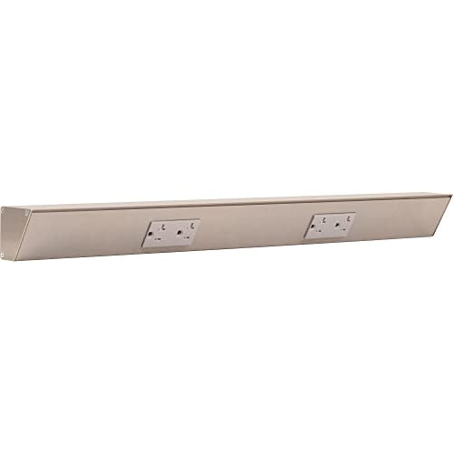 Task Lighting TR Series Angle Power Strip, 24 inch, 2 Dual Receptacles, Satin Nickel - color: Satin Nickel, size: 24 Inch