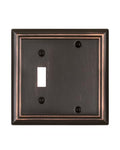 Switch Plates Outlet Covers, 1-Pack Metal Wall Plate, Aged Bronze - color: Aged Bronze, size: 1 Toggle/1 Blank 1PK