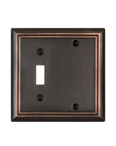 Switch Plates Outlet Covers, 1-Pack Metal Wall Plate, Aged Bronze - color: Aged Bronze, size: 1 Toggle/1 Blank 1PK