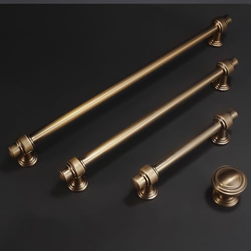 10 Pack Champagne Bronze Kitchen Cabinet Knobs Gold Drawer Knobs Kitchen Cabinet Hardware Zinc Alloy Handles Drawer Knobs Dresser Handles - color: Champagne Bronze, size: Knob