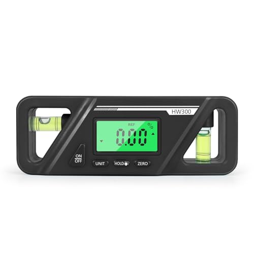Shkalacar Digital Angle Finder Protractor, Magnetic Base with LED Display and Automatic Shut Off, for Wood Processing and Vehicle Repairing Billet Protractor Level Tool (Black) - color: Black