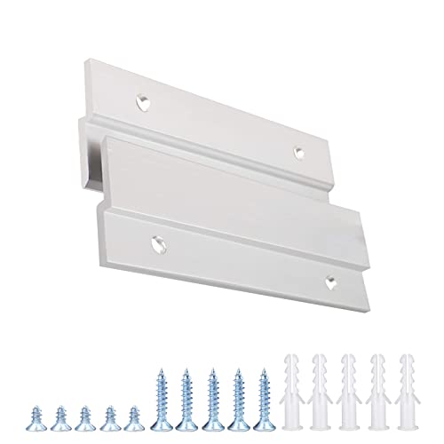 French Cleat Picture Hanger, Aluminum Z Hanger Interlocking Wall Mounting Bracket Hardware Kit Z Clips for Hanging Wall Painting, Mirrors, Panels, Artwork, Cabinet, Whiteboard (4inch-6Pairs) - size: 4 Inch-Standard