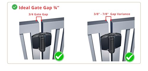 D&D TCA1S3WTS TruClose Regular Gate Hinge Square Metal Gates, White, 2 pcs. - color: White, size: Adjustable gate gap: 3/8”–7/8” gate frame to post