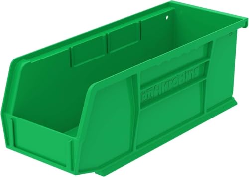 Akro-Mils 30224 AkroBins Plastic Storage Bins, 11"x 4"x 4", Green, 12-Pack - color: Green