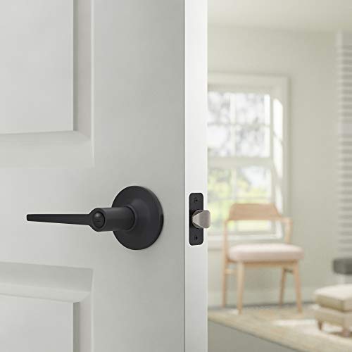 Amazon Basics Manchester Reversible Privacy Door Lever, Keyless, Matte Black, 1-Pack - size: 1