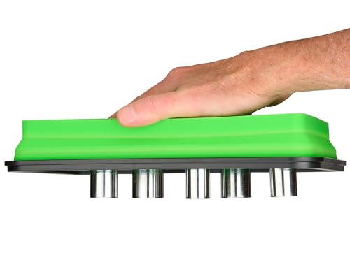 Collapsible Magnetic Parts Tray Set - 3 Different Size Tool Trays - Green - color: Green