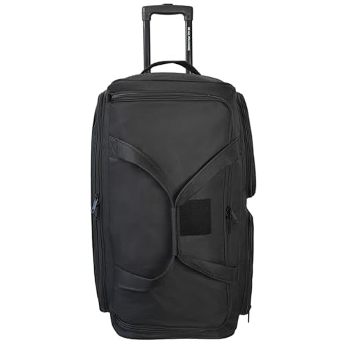 US Army ROMEO 28-inch Large Tactical Duffel Bag with Wheels | Heavy Duty Material, Molle Webbing, Water Resistant Military Rolling Bag for Travel, Deployment, and Camping - Black - color: Black, size: 28-inch