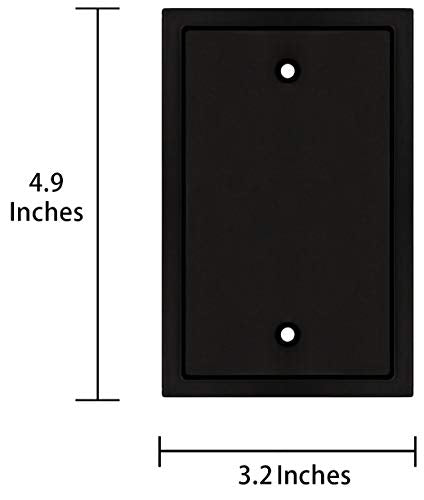 Henne Bery Modern Edge Switch Plate Wall Plate Outlet Cover, Durable Solid Zinc Alloy (Single Blank 2PK, Matte Black) - color: Matte Black, size: Single Blank 2PK