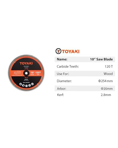 10-Inch Miter Saw Blade, 120-Tooth Fine-Finish Professional Woodworking Saw Blade for Miter Saws Table Saws and Circular Saws, Arbor 5/8-inch(16mm)