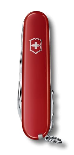 Victorinox Huntsman Swiss Army Knife, 15 Functions, Swiss Made Pocket Knife with Large Blade, Screwdriver, Scissors and Wood Saw - Red - color: Red, style: Old Packaging