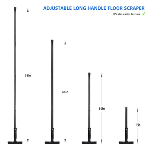 EHDIS Adjustable Razor Blade Scraper, 15''-58'' Long Handle 6" Blade Scraper Tool with 20 Double-Edge Blades for Cleaning Paint, Caulk, Adhesive,Painting Stripping Tools, Tile, Floors, Walls