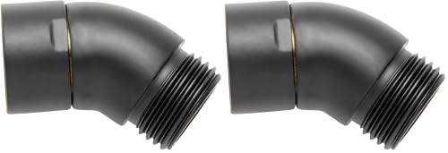 OFFO Shower Head Elbow Adapter, All Metal Handheld Shower Head Elbow Adapter Shower Arm Angle Adapter 135 Degrees, Matte Black (Pack of 2) - color: Matte Black, size: 135° (Pack of 2), style: 135°