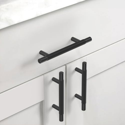 Asidrama 10 Pack 3.75 Inch(96mm) Matte Black Knurled Kitchen Cabinet Handles, Cabinet Pulls Kitchen Cabinet Hardware for Cupboard Drawer Pulls - color: Matte Black, size: 3.75" Hole Center