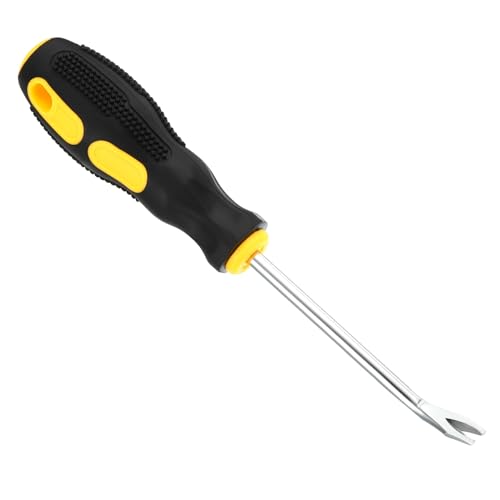 PATIKIL Upholstery Staple Remover, 4" V Curved Construction Staple Puller Staple Nail Tack Tool for Furniture Wooden Floor Photo Frame, Yellow - size: 4"