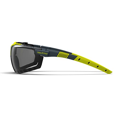 HexArmor VS300 Safety Glasses with Adjustable Side Arms Z87+ for Men and Women - color: Grey 23% With Gasket / Anti Fog Anti Scratch