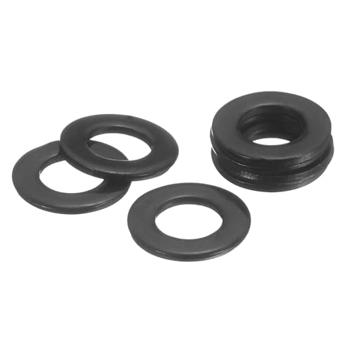 uxcell 75Pcs M8 304 Stainless Steel Flat Washers, ID 8mm, OD 16mm, Thickness 1mm Round Metal Washers for Screws Bolts, Outdoor Construction, Black - size: M8*16*1mm