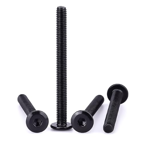 1/4-20 x 2-1/2" Black Hex Socket Head Cap Screws, 304 Stainless Steel 18-8, Furniture Bolts, Connector Screws, Black Coated, Full Thread, 25 PCS - size: 1/4-20 x 2-1/2"