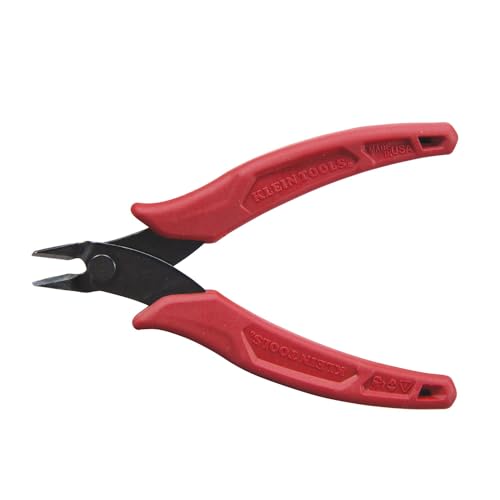 Klein Tools D275-5 Diagonal Flush Cutters, Made in USA, Micro Wire and Compact Zip Tie Cutter, Ultra-Slim Precision for Work in Confined Areas, 5-Inch