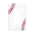 Baseball Single Rocker Light Switch Cover Plate | Fits standard 2-gang toggle and rocker switches, Durable polycarbonate thermoplastic with fade-resistant printed finish - color: Baseball, size: Single Rocker
