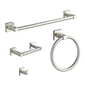 Brushed Nickel Bathroom Hardware Set 4 Pieces,Towel Bar Set Stainless Steel Wall Mounted, Includes 16In Hand Towel Bar, Towel Ring, Robe Towel Hooks,Toilet Paper Holder, Bathroom Towel Rack Set… - color: Brushed Nickel-4pcs, size: 16Inch