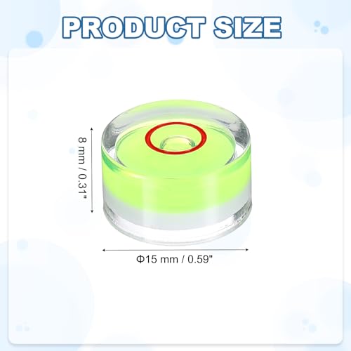 HARFINGTON 20pcs Circular Bubble Spirit Level 15x8mm Mini Round Bubble Spirit Level Little Measuring Layout Tools for TV Industrial Carpentry Picture Frame, Green/Red - color: Green/Red, size: 15x8mm
