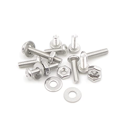 #8-32 UNC 304 SS Phillips Pan Head Screws Nuts & Flat Washers Kit - size: #8-32UNC