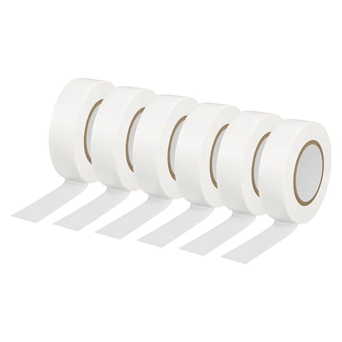 6 Rolls White Electrical Tape 19mm x 18m Strong Adhesive PVC Insulation Tape for Insulating Repairing and Protecting Electrical Wires - color: six whie