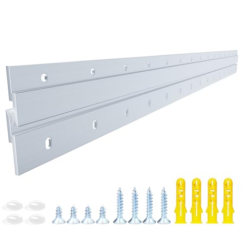 French Cleat Heavy Duty, Aluminum French Cleat, Headboard Wall Mounting Brackets with Screws, Heavy Mirror Mounting Hardware (30 Inch-1 Pair, Support 200 lbs) - size: 30inch-1Pair, style: Extra thick