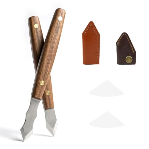 Marking Knife Set for Woodworking, 2-Piece Dual Bevel Precision Scribe Tools with Stainless Steel Blades and Wood Handles, Long Neck Design for Dovetail Joints and Tight Spaces