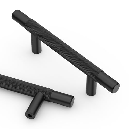 Asidrama 10 Pack 3 Inch(76mm) Matte Black Knurled Kitchen Cabinet Handles, Cabinet Pulls Kitchen Cabinet Hardware for Cupboard Drawer Pulls - color: Matte Black, size: 3" Hole Center