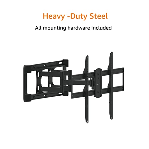 Amazon Basics Heavy Duty Dual Arm, Full Motion Articulating TV Mount for 37" to 80" TVs up to 132 lbs, VESA Compatible, Fits LED LCD OLED Flat Curved Screens, Black - style: Full Motion Articulating