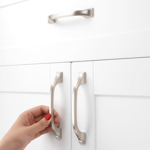 Brushed Nickel Cabinet Pulls 3-3/4 Inch Drawer Pulls 10 Pack 8222 - color: Brushed Nickel, size: 3-3/4 Inches, style: 10 Pack Arch Pull