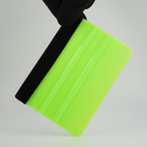 2-Pack Felt Edge Squeegee Tool for Vinyl Wrap & Wallpaper Smoothing, Plastic Scraper with Replacement Fabric Felts, Anti-Scratch Applicator for Car Window Tint, Glass Film & Craft Decals - color: Green