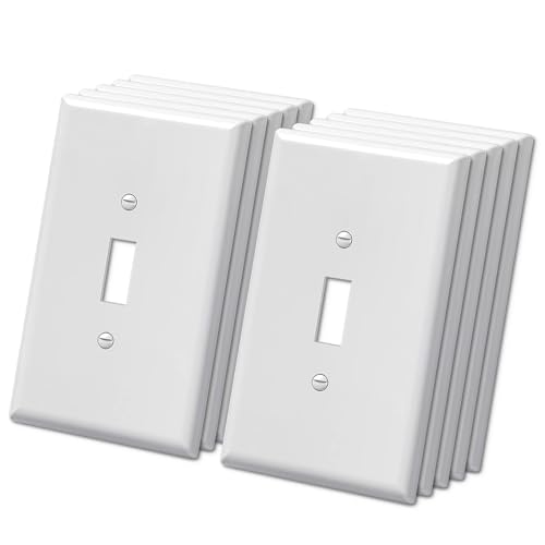 BESTTEN 10 Pack Oversized Toggle Light Switch Wall Plate - size: Toggle Oversize