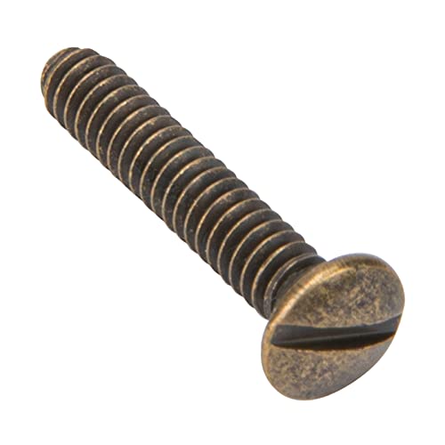 Henne Bery 3/4" Long 6-32 Thread, Oval Head Milled Slot Replacement Wall Plate Screws, 50 Pack, Antique Brass - color: Antique Brass, size: 3/4",50 Pack