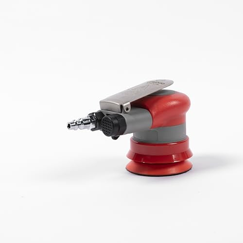 Pneumatic random orbital sander 3-inch light weight palm sander 3/32" (2.5 mm) diameter orbit 12000 RPM with extra backing pad and 12pcs sandpaper - style: 3in Non-Vacuum