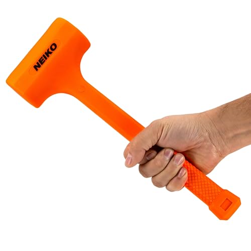 NEIKO 02888A Dead Blow Hammer Set, 3pc Neon Orange Deadblow Mallet, 1lb, 2lb, 3lb Hammers, Spark and Rebound Resistant, Unibody Molded, Checkered Grip - size: 3 Piece Set, style: Dead Blow