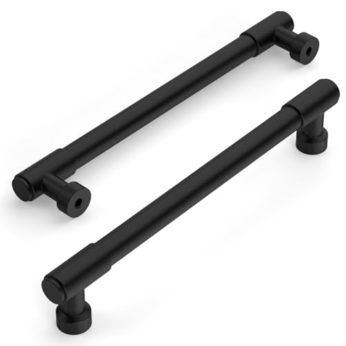 Amerdeco 10 Pack Matte Black Cabinet Pulls 6.3 Inch(160mm) Hole Center Drawer Pulls Cabinet Hardware Kitchen Cabinet Handles for Bathroom ZH0075 - color: Matte Black, size: 6.3"/160MM Hole Center