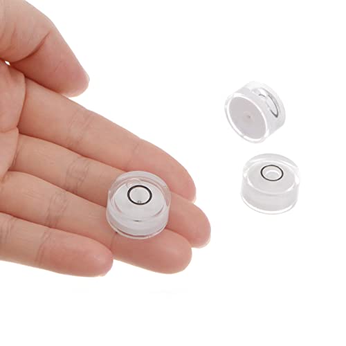 HARFINGTON 3pcs Round Bubble Level 18x9mm Mini Circular Bullseye Spirit Levels for Leveling Camera Tripod Telescope Workshop Turntable Pictures Frame, White - color: White (Black Circle), size: 18x9mm