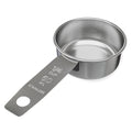 1/4 Cup Stainless Steel Measuring Cup | Sturdy Metal 60 ml | 60 cc | 2 oz | Single Cup for Wet and Dry Ingredients | Great for use as 1/4 Cup Dog Food Scoop - 1 PK - size: 1/4 Cup