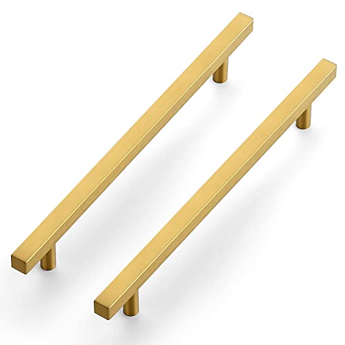 Ravinte Gold Cabinet Handles 8 Inch 10 Pack, Square Cabinet Pulls - size: 8 Inch Hole Centers