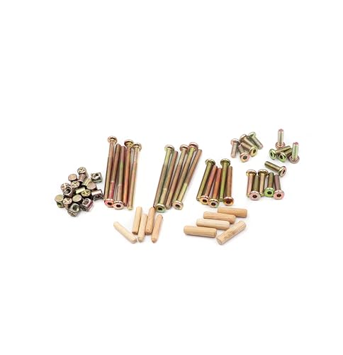 cSeao 70pcs M6 Crib Screws Barrel Nuts Assortment Kit and Wood Dowel Pins for Furnitures Cribs Chairs