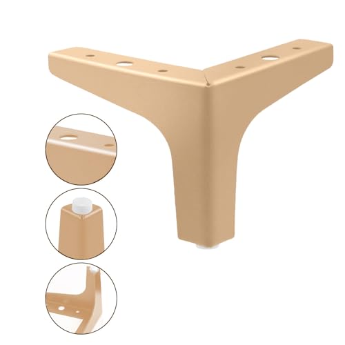 AODIOU Furniture Legs Modern Feet: Gold Metal Furniture Legs 4 Inch DIY Replacement Couch Legs Set of 4 - color: Gold, size: 4'' / 10cm(4PCS)