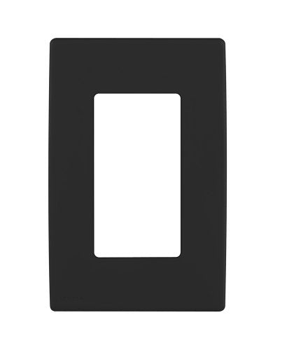 Leviton Renu One-Gang Screwless Snap-On Wallplate, REWP1-OB, Onyx Black - color: Onyx Black, size: 1 Gang
